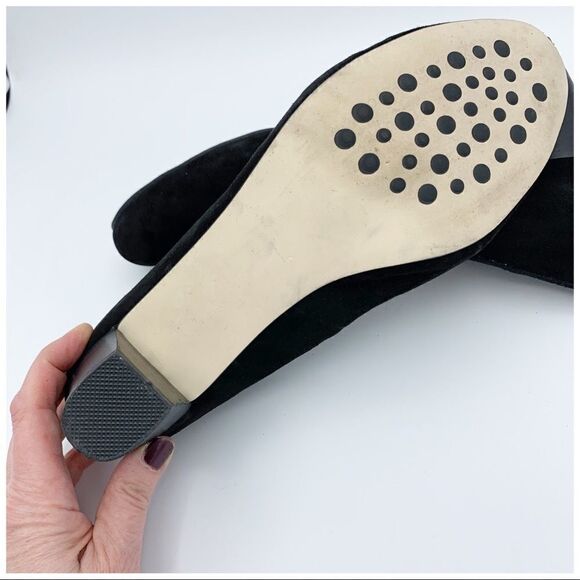 FITZWELL Black Suede Mixer Comfort Pump Heels w/Stacked Heel 9.5 - Picture 9 of 12